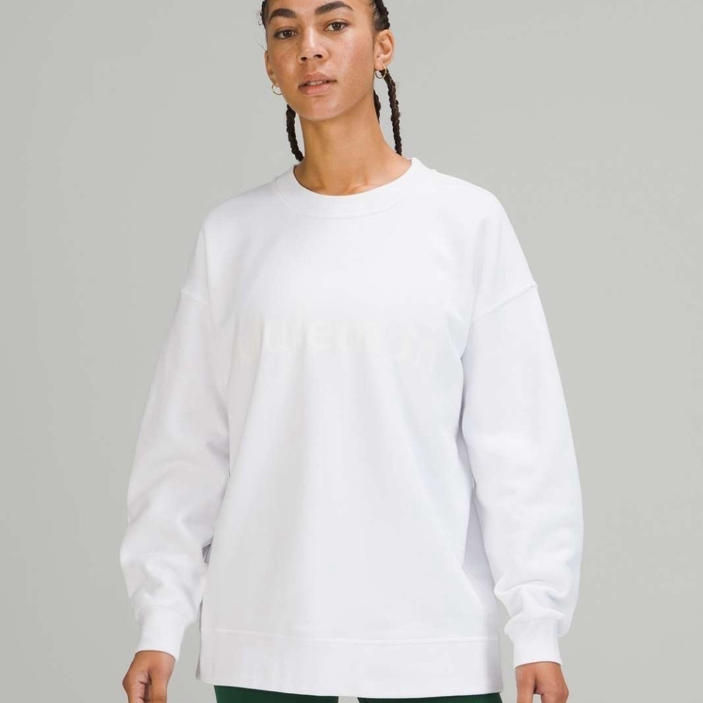 Lululemon Perfectly Oversized Crew *Graphic White 45229